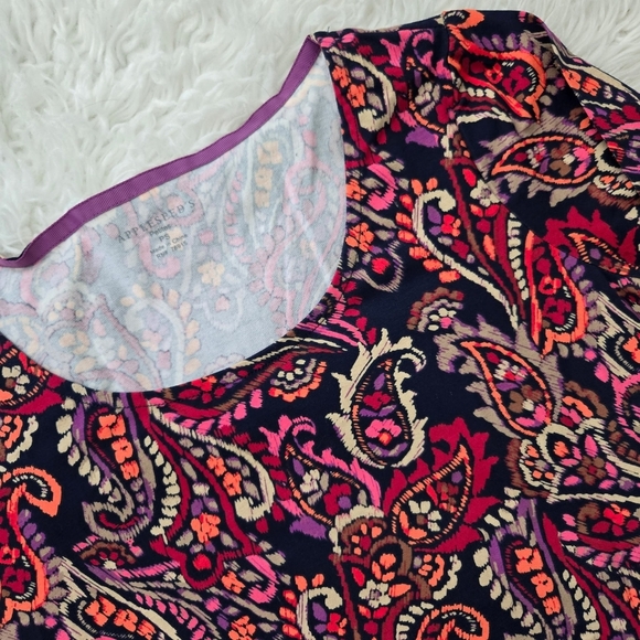 Appleseed's Prima Cotton Batik Paisley Tee. Size Petite Small. New without tags. - Picture 3 of 8